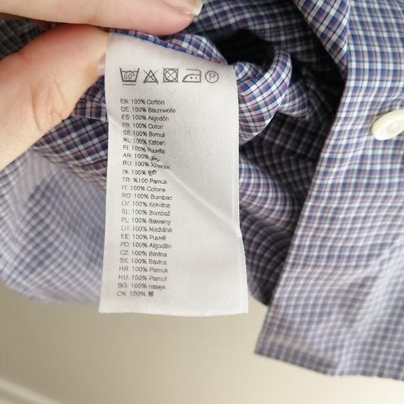 Eton Contemporary Fit Plaid Button Up Dress Shirt 16 Large - Picture 12 of 16